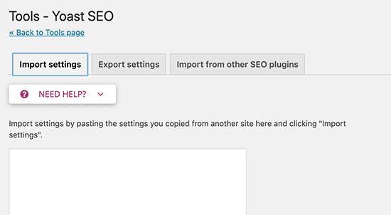 the import and export toll of yoast seo